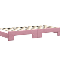 Tagesbett Ausziehbar Rosa 90x200 cm Samt