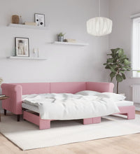 Tagesbett Ausziehbar Rosa 90x200 cm Samt