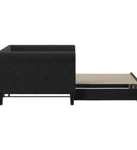 Tagesbett Ausziehbar Schwarz 90x200 cm Samt