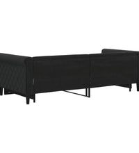 Tagesbett Ausziehbar Schwarz 90x200 cm Samt