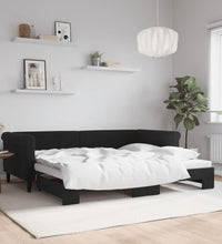 Tagesbett Ausziehbar Schwarz 90x200 cm Samt