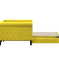 Tagesbett Ausziehbar Gelb 90x200 cm Samt