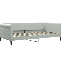 Tagesbett Ausziehbar Hellgrau 100x200 cm Samt