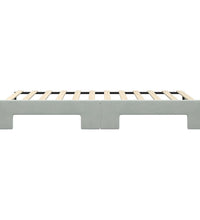 Tagesbett Ausziehbar Hellgrau 100x200 cm Samt