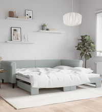 Tagesbett Ausziehbar Hellgrau 100x200 cm Samt