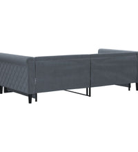 Tagesbett Ausziehbar Dunkelgrau 100x200 cm Samt