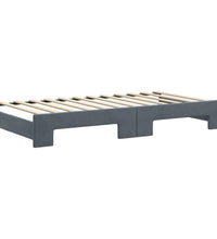 Tagesbett Ausziehbar Dunkelgrau 100x200 cm Samt