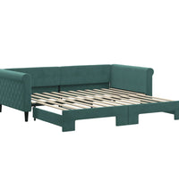 Tagesbett Ausziehbar Dunkelgrün 100x200 cm Samt