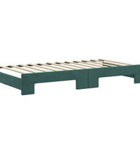 Tagesbett Ausziehbar Dunkelgrün 100x200 cm Samt