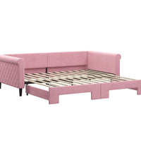 Tagesbett Ausziehbar Rosa 100x200 cm Samt