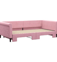 Tagesbett Ausziehbar Rosa 100x200 cm Samt