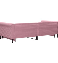 Tagesbett Ausziehbar Rosa 100x200 cm Samt