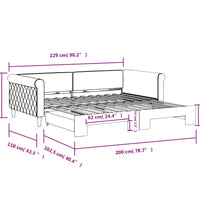Tagesbett Ausziehbar Rosa 100x200 cm Samt