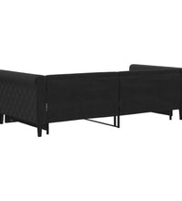 Tagesbett Ausziehbar Schwarz 100x200 cm Samt