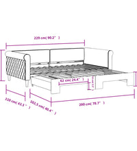 Tagesbett Ausziehbar Schwarz 100x200 cm Samt