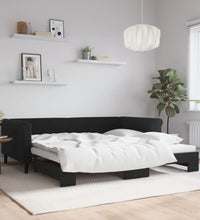 Tagesbett Ausziehbar Schwarz 100x200 cm Samt