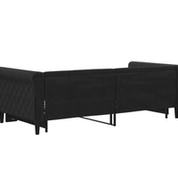 Tagesbett Ausziehbar Schwarz 90x190 cm Samt