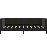 Tagesbett Ausziehbar Schwarz 90x190 cm Samt