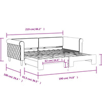 Tagesbett Ausziehbar Schwarz 90x190 cm Samt