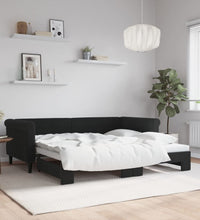 Tagesbett Ausziehbar Schwarz 90x190 cm Samt