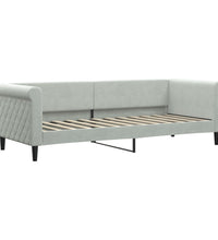 Tagesbett Ausziehbar mit Matratzen Hellgrau 80x200 cm Samt