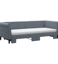 Tagesbett Ausziehbar mit Matratzen Dunkelgrau 80x200 cm Samt