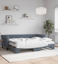 Tagesbett Ausziehbar mit Matratzen Dunkelgrau 80x200 cm Samt