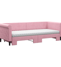 Tagesbett Ausziehbar mit Matratzen Rosa 80x200 cm Samt