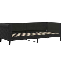 Tagesbett Ausziehbar mit Matratzen Schwarz 80x200 cm Samt