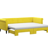 Tagesbett Ausziehbar mit Matratzen Gelb 80x200 cm Samt