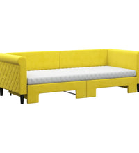Tagesbett Ausziehbar mit Matratzen Gelb 80x200 cm Samt