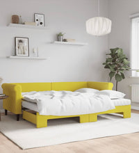 Tagesbett Ausziehbar mit Matratzen Gelb 80x200 cm Samt