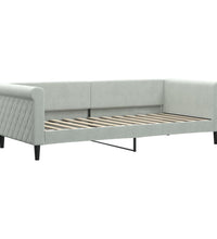 Tagesbett Ausziehbar mit Matratzen Hellgrau 90x200 cm Samt