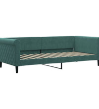 Tagesbett Ausziehbar mit Matratzen Dunkelgrün 90x200 cm Samt
