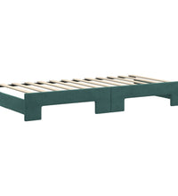 Tagesbett Ausziehbar mit Matratzen Dunkelgrün 90x200 cm Samt