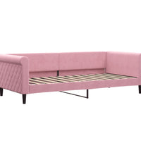 Tagesbett Ausziehbar mit Matratzen Rosa 90x200 cm Samt