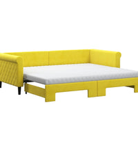 Tagesbett Ausziehbar mit Matratzen Gelb 90x200 cm Samt