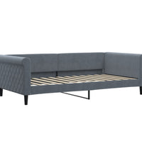 Tagesbett Ausziehbar mit Matratzen Dunkelgrau 100x200 cm Samt