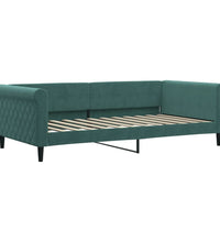 Tagesbett Ausziehbar mit Matratzen Dunkelgrün 100x200 cm Samt