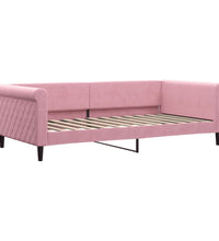 Tagesbett Ausziehbar mit Matratzen Rosa 100x200 cm Samt