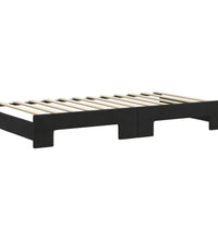 Tagesbett Ausziehbar mit Matratzen Schwarz 100x200 cm Samt