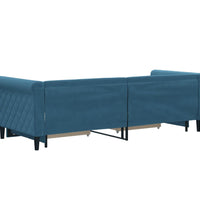 Tagesbett Ausziehbar mit Schubladen Blau 80x200 cm Samt