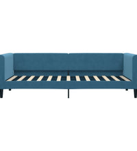 Tagesbett Ausziehbar mit Schubladen Blau 80x200 cm Samt