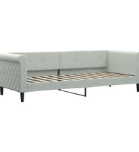 Tagesbett Ausziehbar mit Schubladen Hellgrau 80x200 cm Samt