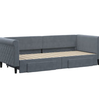 Tagesbett Ausziehbar mit Schubladen Dunkelgrau 80x200 cm Samt
