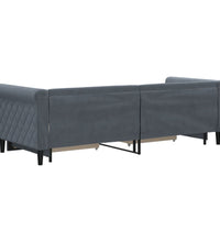 Tagesbett Ausziehbar mit Schubladen Dunkelgrau 80x200 cm Samt