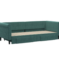 Tagesbett Ausziehbar mit Schubladen Dunkelgrün 80x200 cm Samt