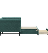Tagesbett Ausziehbar mit Schubladen Dunkelgrün 80x200 cm Samt