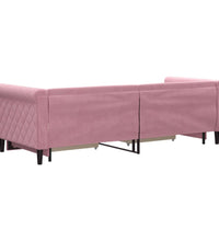 Tagesbett Ausziehbar mit Schubladen Rosa 80x200 cm Samt