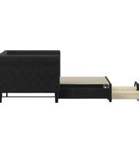 Tagesbett Ausziehbar mit Schubladen Schwarz 80x200 cm Samt